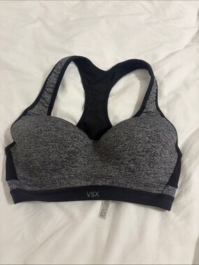 VSX Gray & Black Racerback Sports Bra